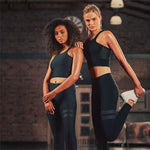 Women's Fitness Sets Tank Top And Stripe Leggings - Two Pieces Set