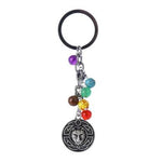 Fashion Yoga Healing Natural Stone 7 Chakra Key chain