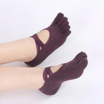Women Dance Five Toe Backless Short Pilates Socks
