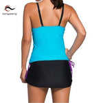 Hot Summer 2 Piece Tankini Bottom Push Up Swimsuit Sport - Plus Sizes