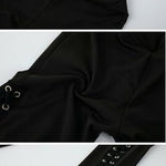 Black And White Side Bandage Leggings
