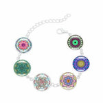 6 Flower Bracelets Colorful Chain for Men Women