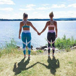 Gray & Pink Patchwork Heart Hip Leggings