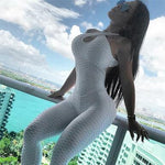 Summer Sexy Backless Push Up Fitness Jumpsuit