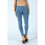 Mid Waist Light Blue Denim Jeans Lift & Support