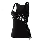 3D Skull Print Sleeveless Fitness Shirt