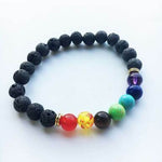 Natural Lava Stone 7 Chakra Healing Bracelet