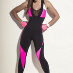 Sexy Sleeveless Backless Hollow Out Fitness Jumpsuit