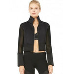 Shell Jacket's cropped bomber style scuba-inspired double-face fabric