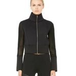 Shell Jacket's cropped bomber style scuba-inspired double-face fabric