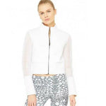 Shell Jacket's cropped bomber style scuba-inspired double-face fabric