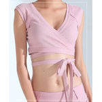 Yoga Cotton Cardigan Wrap With Long Ties Sleeveless  Shirts