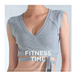 Yoga Cotton Cardigan Wrap With Long Ties Sleeveless  Shirts