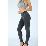 High Rise Grey Denim Jeans Lifts & Supports