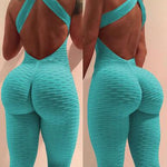 Summer Sexy Backless Push Up Fitness Jumpsuit