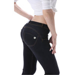 Mid Waisted Black Denim Jeans Lifts & Supports