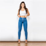New High Waist Front Buttons Denim Pants Lift & Support