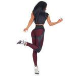 High Elastic Workout Patchwork PU Leather Leggings
