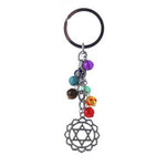 Fashion Yoga Healing Natural Stone 7 Chakra Key chain