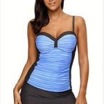 Strap Underwire Two Piece Swimsuit Top and Pantyskirt