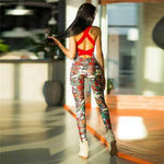 Women Floral Fitness Backless Yoga Workout Jumpsuit