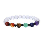 7 Chakra Multi-color Lava Healing Balance Women Bracelet
