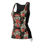3D Skull Print Sleeveless Fitness Shirt