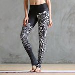 Mid Waist Clouds Printed Workout Leggings