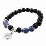 7 Chakra Beads Heart Charm Women Bracelet