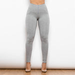 Gray High Waist Cotton Pants Lift & Support