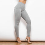 Gray High Waist Cotton Pants Lift & Support