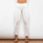 White High Waist Cotton Pants Lift & Support