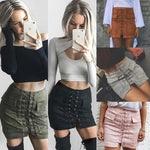Lace-Up Suede Skirt
