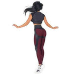 High Elastic Workout Patchwork PU Leather Leggings
