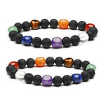 7 Chakra Lava Natural Stones Women Bracelet