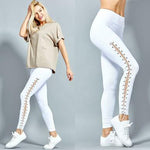 Black And White Side Bandage Leggings