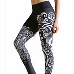 Mid Waist Clouds Printed Workout Leggings