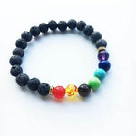 Natural Lava Stone 7 Chakra Healing Bracelet