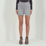 Lace-Up Suede Skirt