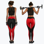 Sexy Mesh Contrast Heart Compression Yoga Pants
