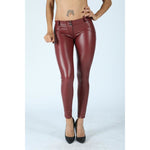 Red Color Eco-Leather Pants Lifts & Supports