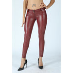 Red Color Eco-Leather Pants Lifts & Supports