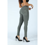 Knitted Mid Waist Olive Pants Lift & Support