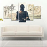 5 Piece Buddha Bamboo Canvas Panting (With No Frame)