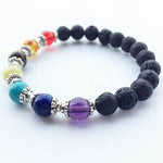 7 Chakra Healing Lava Stone Men Women Bracelet