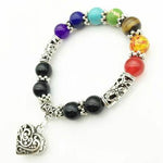 7 Chakra Multi color Stone Brown Women  Bracelet