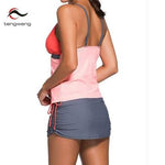Hot Summer 2 Piece Tankini Bottom Push Up Swimsuit Sport - Plus Sizes