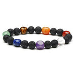 7 Chakra Lava Natural Stones Women Bracelet