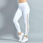 Black And White Side Bandage Leggings