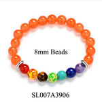 7 Chakra Men Women Natural Lava Stone Beads Bracelet